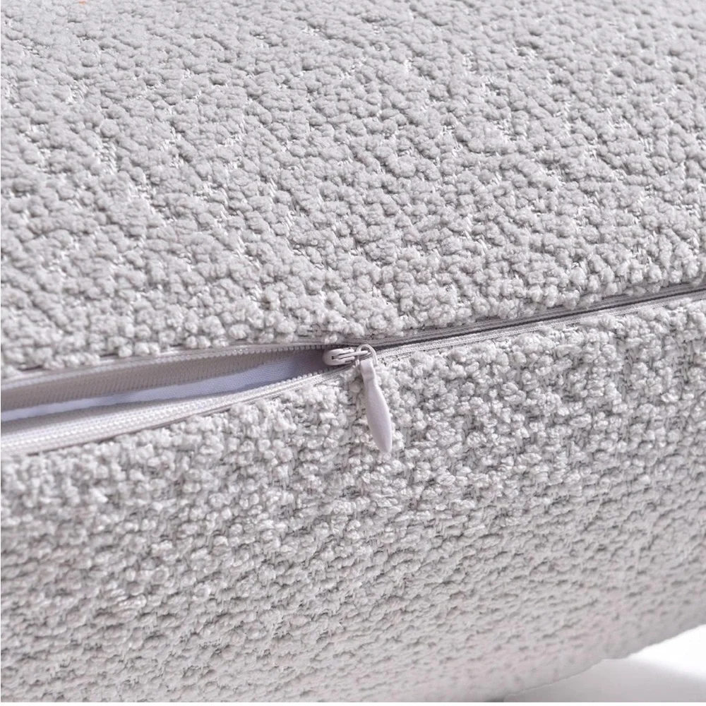 NEW Light Gray, 2 Pack Boucle-Textured Decorative Throw Pillow Covers, 18 x 18